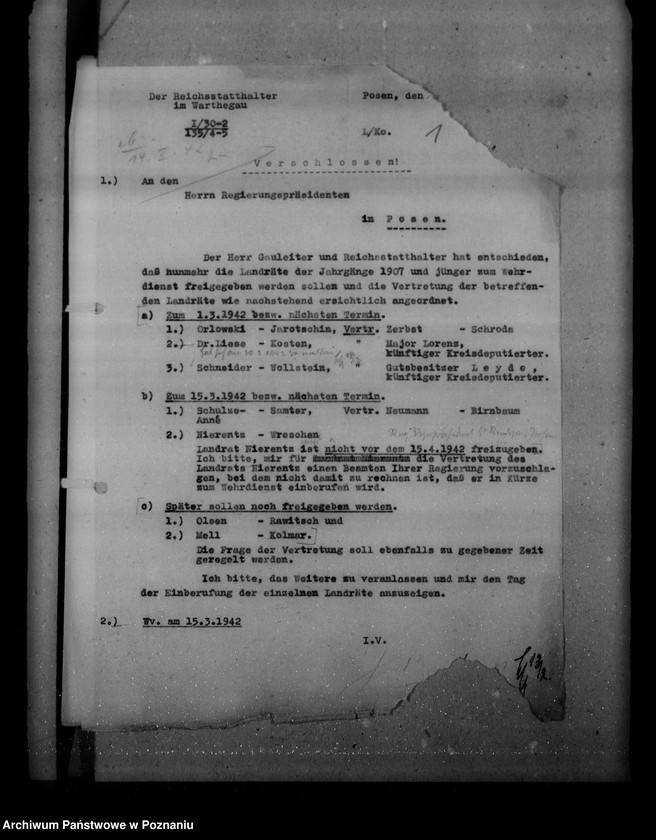 Obraz 5 z jednostki "Służba wojskowa landratów, Reg. Posen"