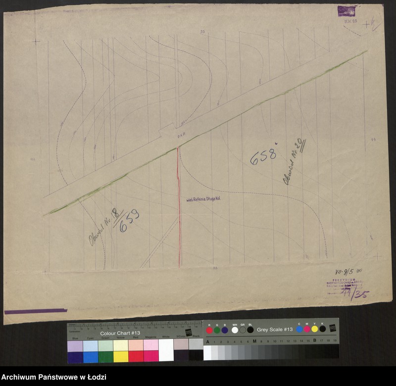 Obraz 1 z jednostki "Plan m. Łodzi 1:2000 z oznaczeniem podziału miasta na obwody Komitetów Blokowych. Sekcja SW 45"
