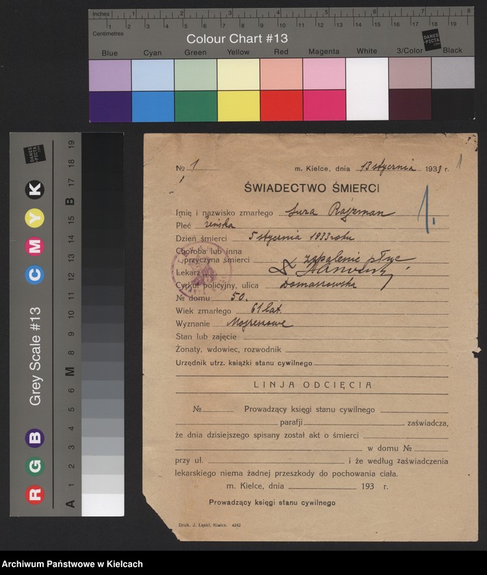 image.from.unit.number "Załączniki do akt zgonu Okręgu Bożniczego Kielce za rok 1933"