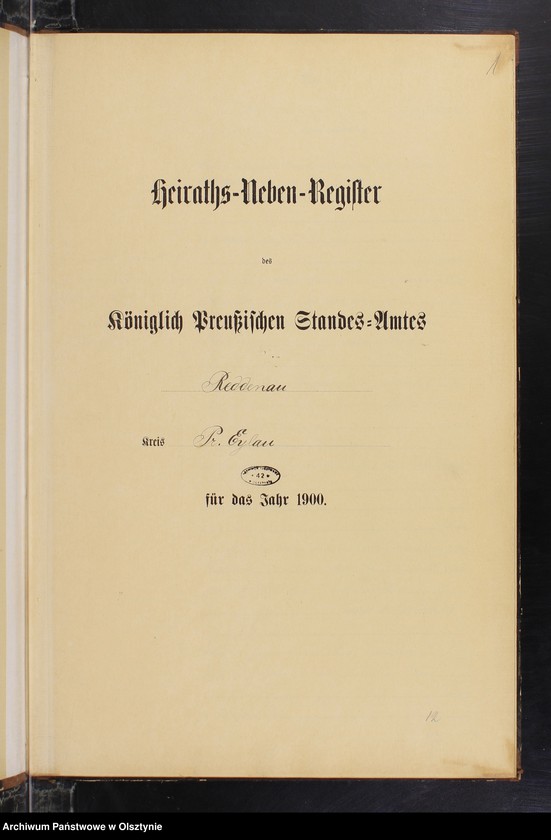 image.from.unit.number "Heiraths-Neben-Register Nr 1 - 16"
