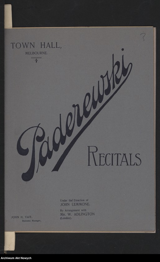 image.from.unit.number "Australia. Tournée 1904 roku (Programy i wycinki prasowe dotyczące tournée i koncertów w Australii, Nowej Zelandii i w Niemczech)"