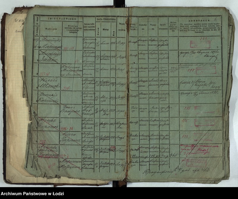 Obraz 9 z jednostki "Księga ludności stałej Łódź - cyrkuł III i IV nr 1071-1137"