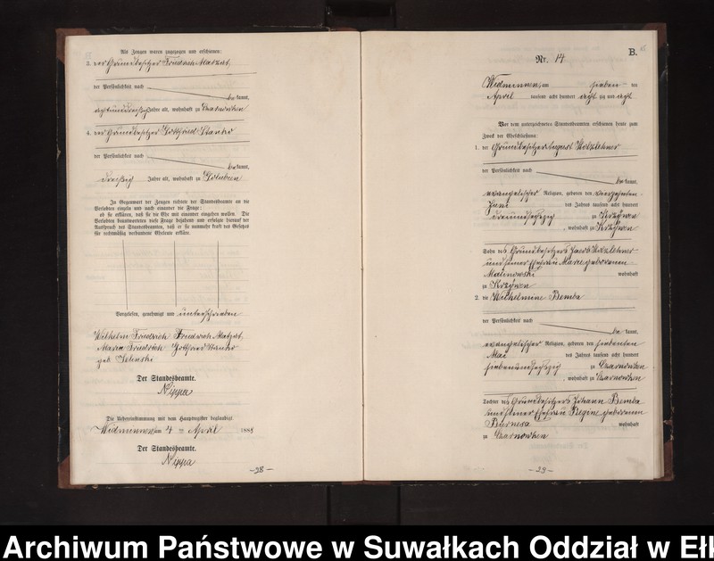 image.from.unit.number "Heiraths-Neben-Register des Preussischen Standes-Amtes Widminnen Kreis Loetzen"