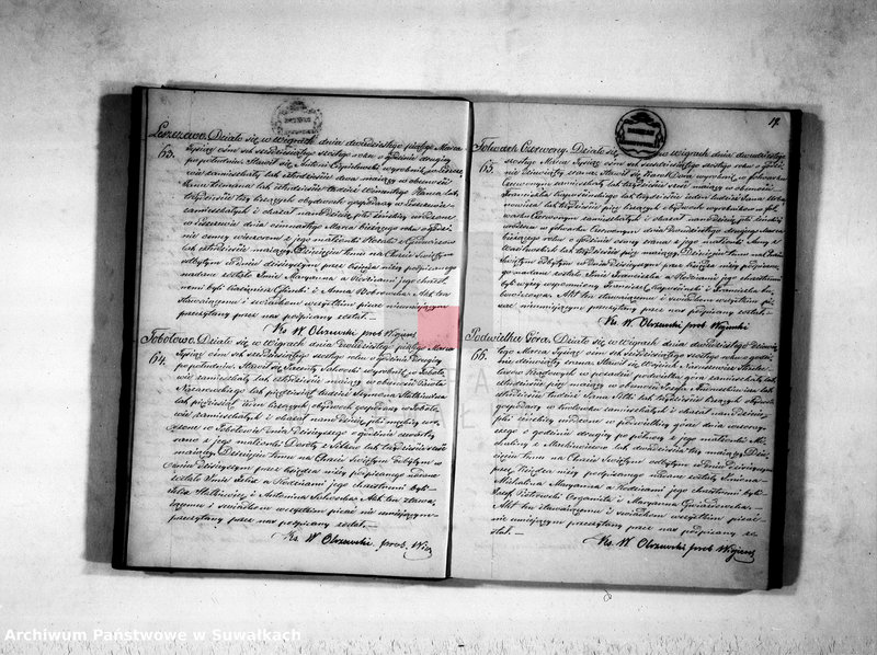 image.from.unit.number "Duplikat aktu urodzonych, zaślubionych i zmarłych parafii wigierskiej z roku 1866"