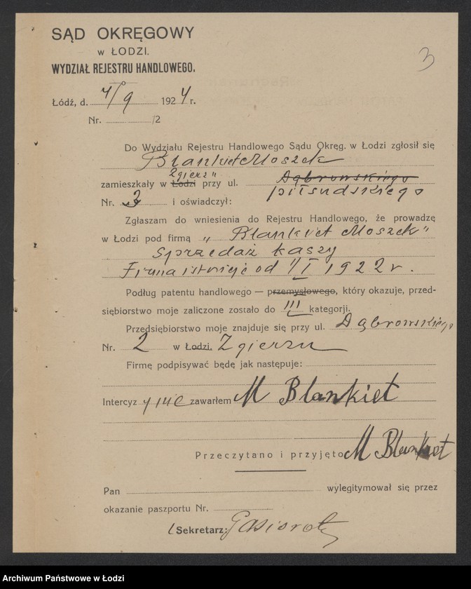 Obraz 5 z jednostki "Moszek Blankiet – sprzedaż kaszy – Zgierz"