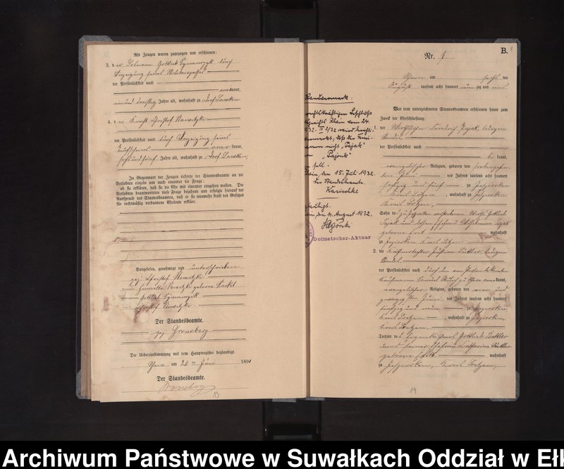 image.from.unit.number "Heiraths-Neben-Register des Königlichen Preussischen Standes-Amtes Orlen Kreis Loetzen"