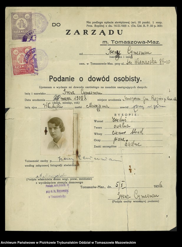 image.from.unit.number "Dowodów osobistych od nr 1334 do 1550. Tom VIII"