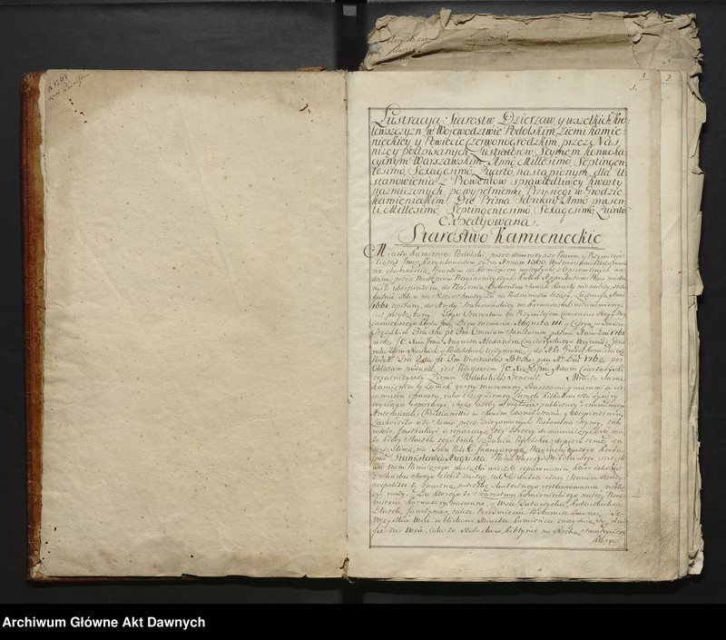 image.from.unit.number ""Lustracya Starostw Dzierżawy y wszelkich krlewszczyzn w Woiewoddztwie podolskim Ziemi Kamienieckiej y Powiecie Czerwonogrodzkim (...).""