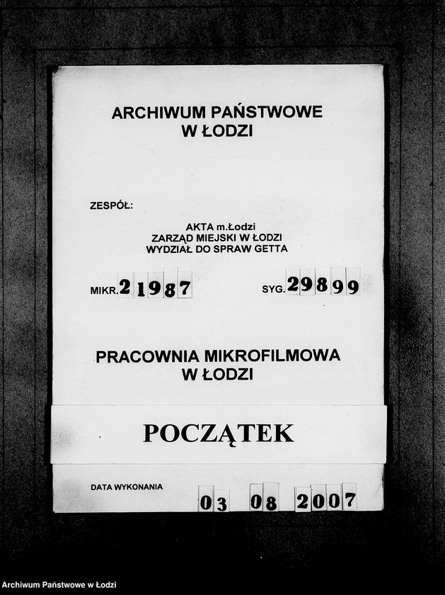 Obraz 1 z jednostki "Kripo 911-1100 [Kartoteka skonfiskowanego majątku ruchomego u Żydów]"