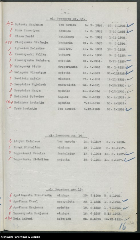 Obraz 10 z jednostki "[Obwód VI - głosuje w Katolickiej Powszechnej Szkole Żeńskiej /listy wyborców/]"