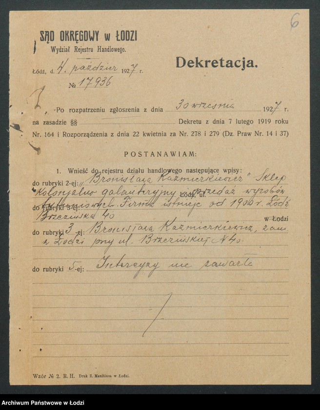 Obraz 8 z jednostki ""Bonis" – Bronisława Kaźmierkiewicz- sklep kolonialno-galanteryjny"