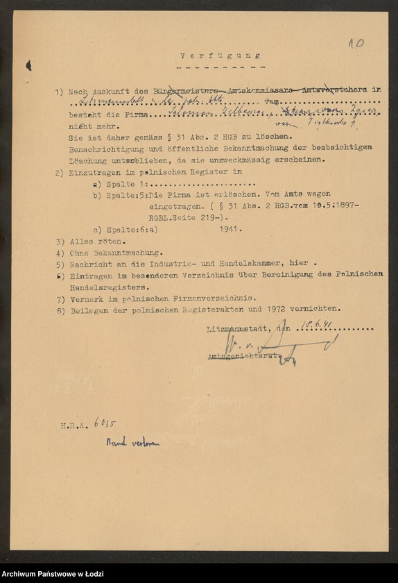 Obraz 12 z jednostki "Salomon Zilberszac – sprzedaż manufaktury"