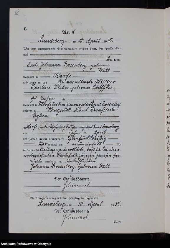 image.from.unit.number "Sterbe-Neben-Register Nr 1 - 22 [ Księga zgonów - wtóropis ]"