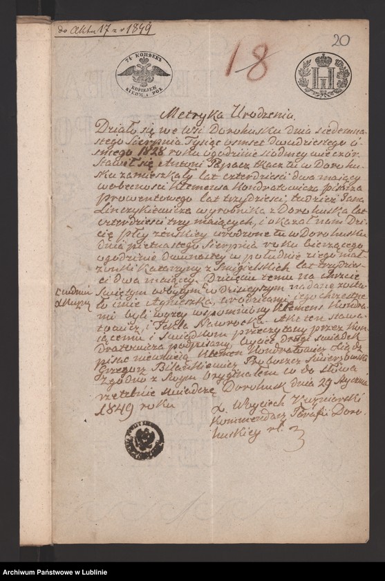 image.from.unit.number "Alegaty do księgi urodzeń, małżeństw i zgonów z 1858 r."