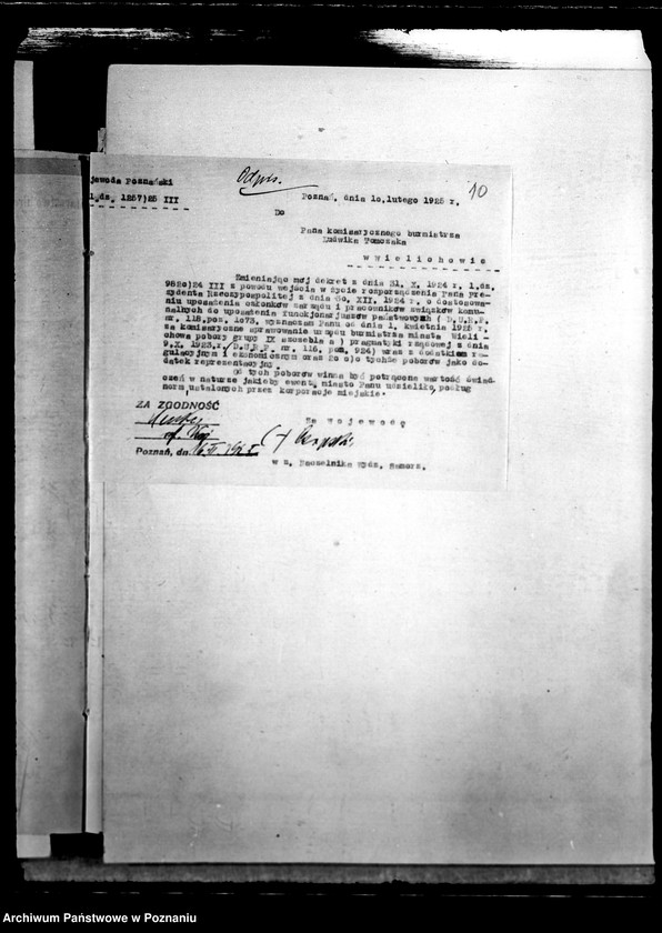 Obraz 13 z jednostki "Stosunki osobiste Ludwika Tomczaka burmistrza miasta Wielichowa"