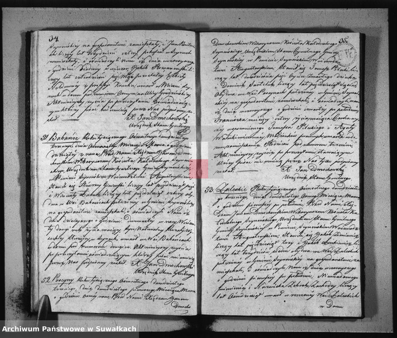 image.from.unit.number "Akta zmarłych gminy seyneńskiey w roku 1823."