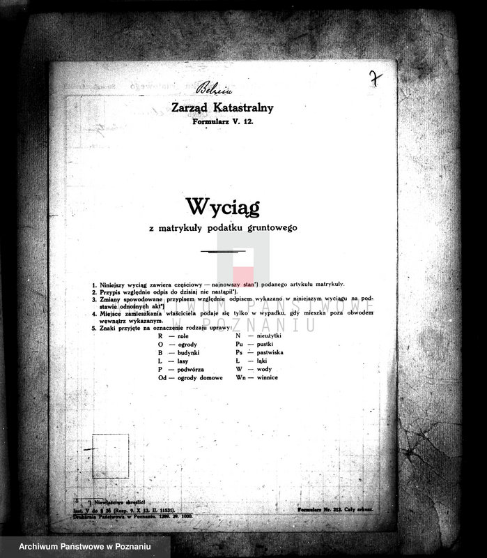 image.from.unit.number "Majątku Bolęcin-Karna powiatu wolsztyńskiego sprawy pomiarowe majątku w związku z parcelacją"