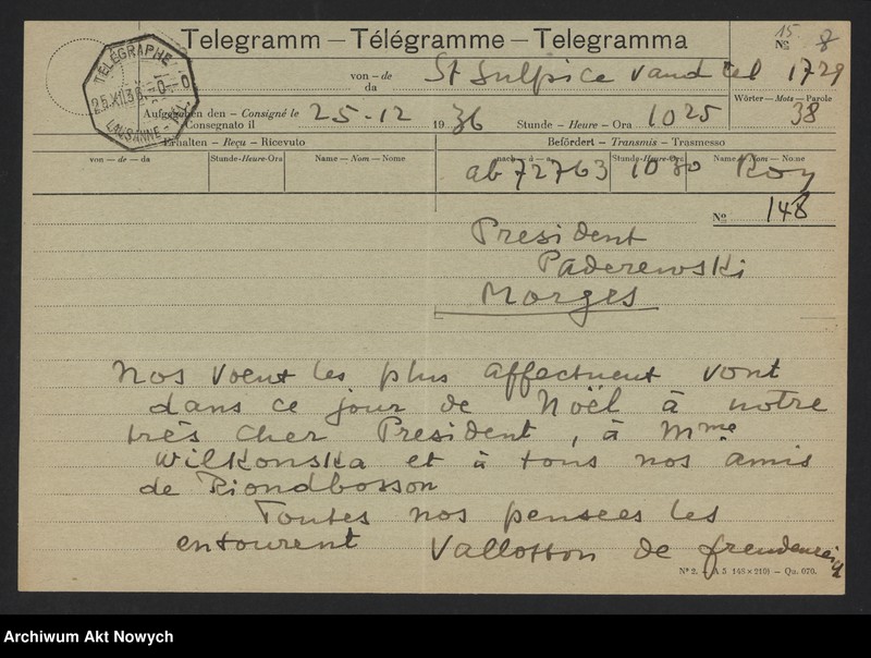 image.from.unit.number "Valloton Henri (dr praw, dyplomata szwajcarski); Załączniki: "Grime de Clarens. Plaidoirie de Mme Henry Valloton", Lausanne 1939, s.32 (druk); L.21 (odpowiedź - maszynopis)"