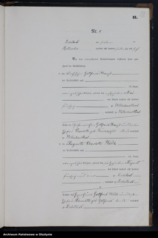 Obraz 20 z jednostki "Heiraths-Neben-Register Nr 1 - 16"