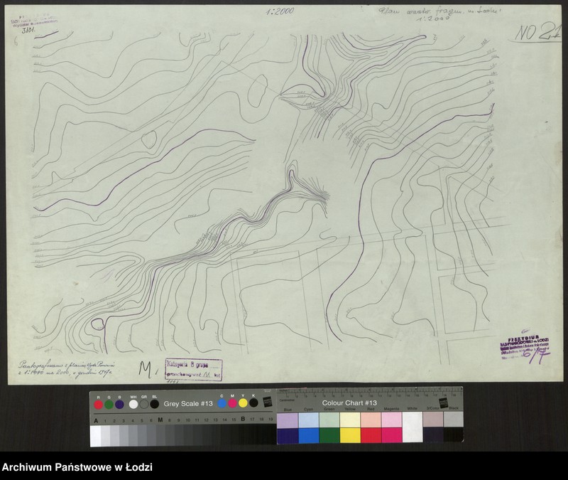Obraz 1 z jednostki "Plan sytuacyjno-warstwicowy m. Łodzi. Sekcja NO21"