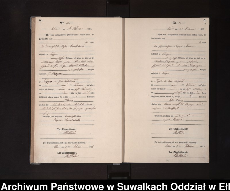 image.from.unit.number "Geburts-Neben-Register des Königlichen Preussischen Standes-Amtes Orlen in Rhein Kreis Loetzen"