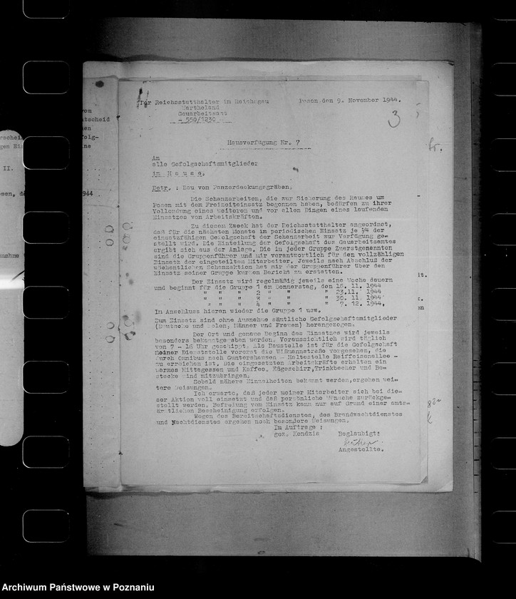 Obraz 7 z jednostki "Skierowywanie pracowników urzędu namiestnika do prac przy kopaniu rowów przeciwczołgowych"