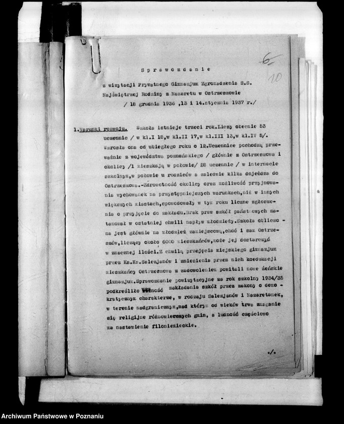 Obraz 14 z jednostki "Prywatne Gimnazjum Żeńskie Zgromadzenia SS. Najświętszej Rodziny z Nazaretu- Ostrzeszów"