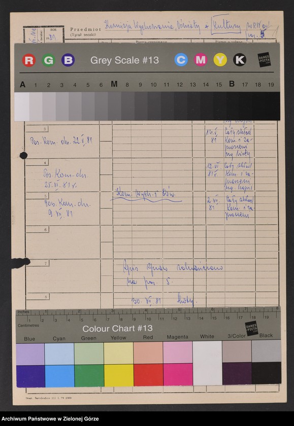 image.from.unit.number "Protokóły z posiedzeń Komisji Wychowania, Oświaty i Kultury Wojewódzkiej Rady Narodowej w Zielonej Górze; Nr 7 - 11"