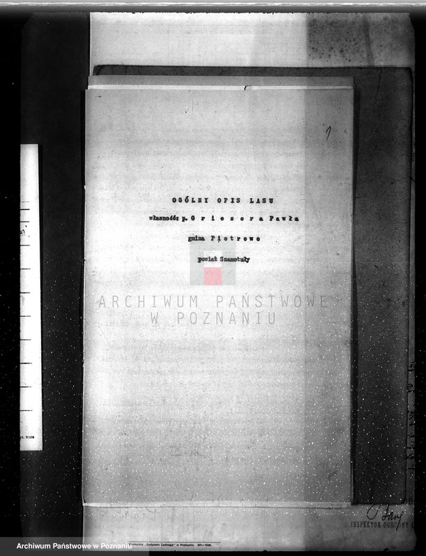 image.from.unit.number "Plan urządzenia gospodarstwa leśnego dla lasu majętności P. Griesera powiat szamotulski 1930-1940"