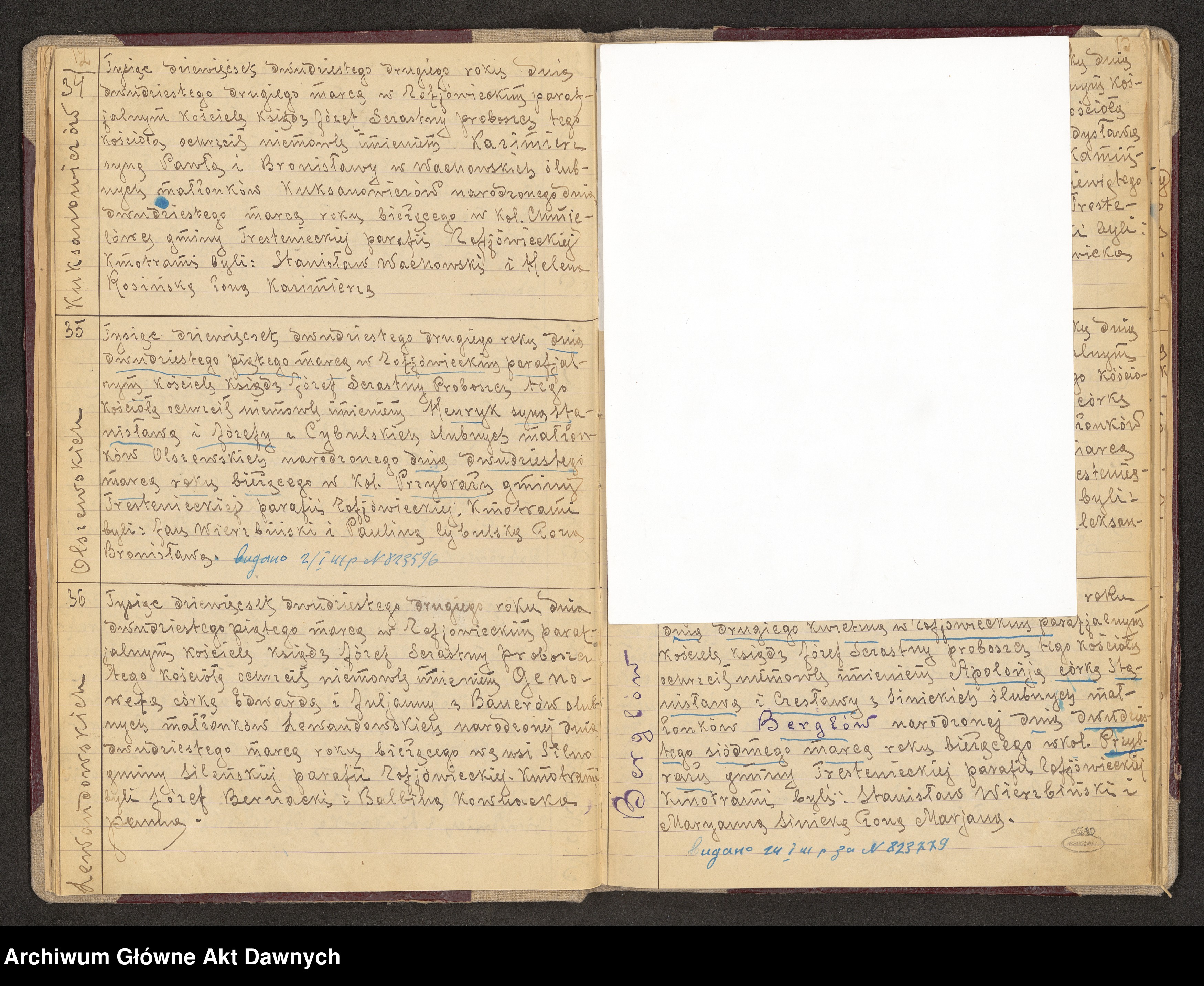 Skan z jednostki: Parafia: Zofiówka. Dekanat: Łuck. Księga metrykalna urodzeń, ślubów, zgonów