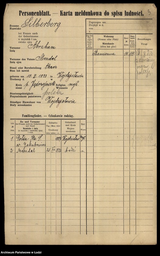 image.from.unit.number "[Spis ludności Łodzi] Zilberberg"