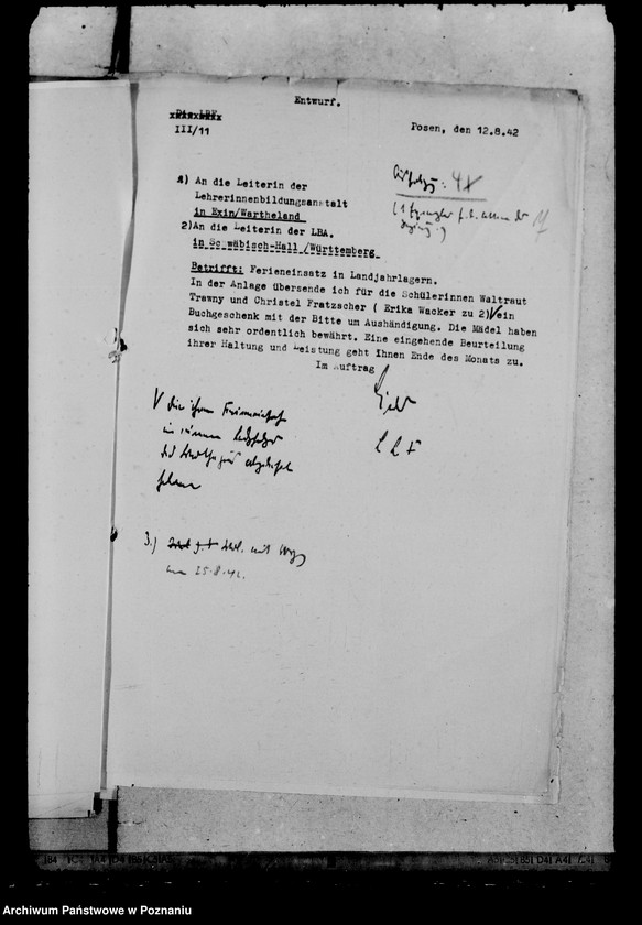 Obraz 11 z jednostki "Einsazt von Schülerinnen in die Landjahrlager"