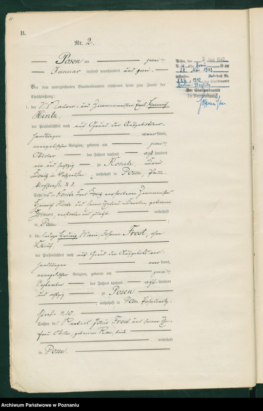 Obraz 6 z jednostki "Księga miejscowa małżeństw t. I"