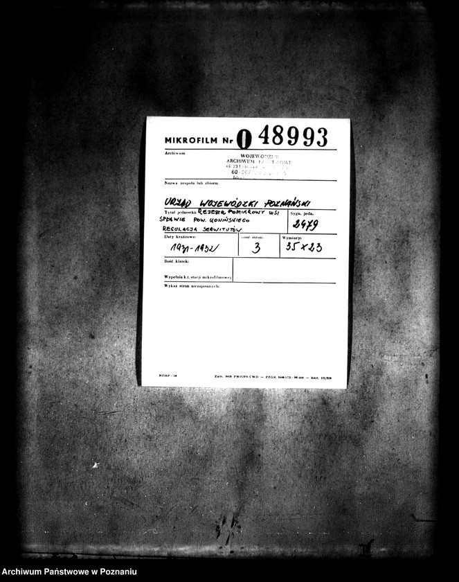 Obraz 2 z jednostki "Rejestr pomiarowy wsi Spławie powiatu konińskiego /regulacja serwitutów/"