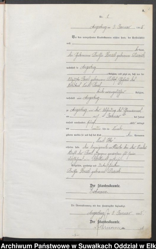 image.from.unit.number "Geburts-Neben-Register des Preussischen Standes-Amtes Angerburg Kreis Angerburg Band I"