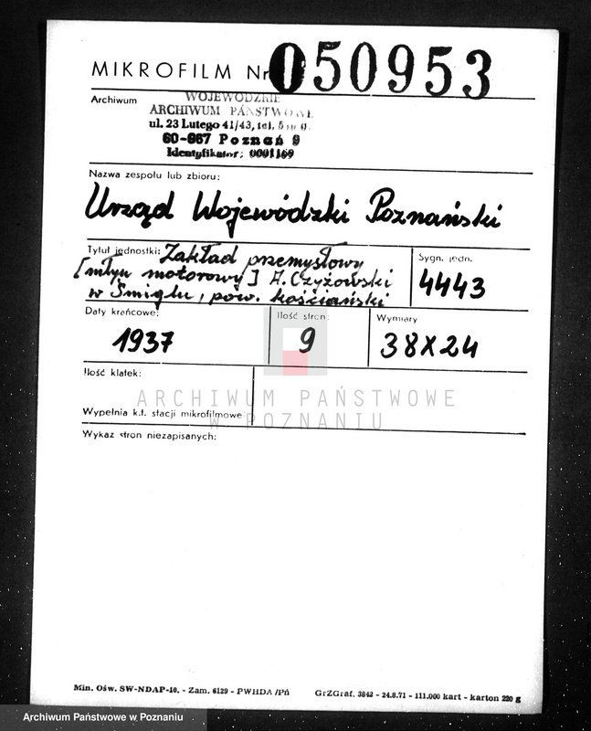 Obraz 2 z jednostki "Zakład przemysłowy /młyn motorowy/ A. Czyżowski w Śmiglu rozbudowa"