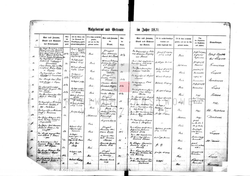 Obraz 8 z jednostki "[Księga metrykalna małżeństw z lat 1871-1936]"