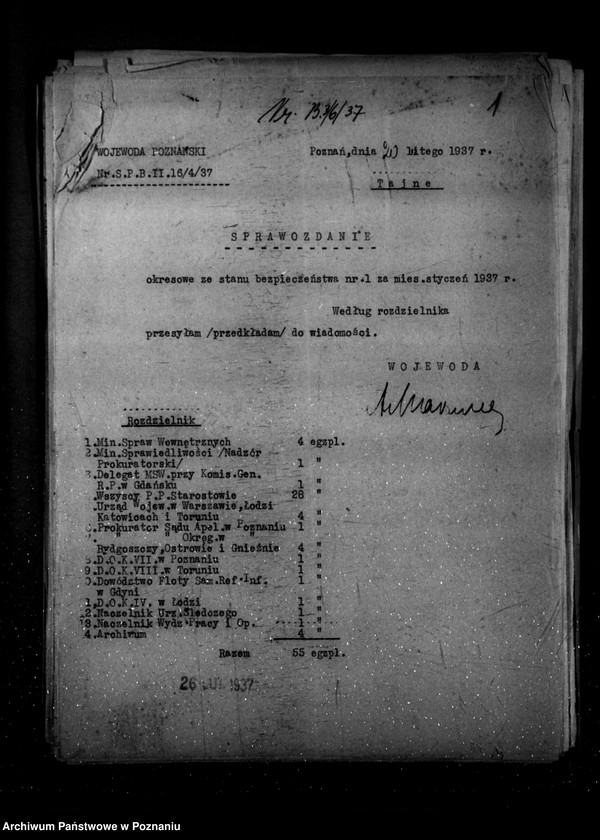 Obraz 5 z jednostki "Sprawozdania okresowe ze stanu bezpieczeństwa za miesiące styczeń, luty, marzec 1937 r. /nr 1-3/"