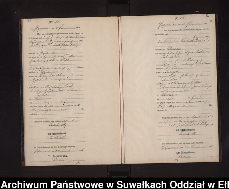 image.from.unit.number "Sterbe-Neben-Register des Preussischen Standes-Amtes Stasswinnen Kreis Lötzen"
