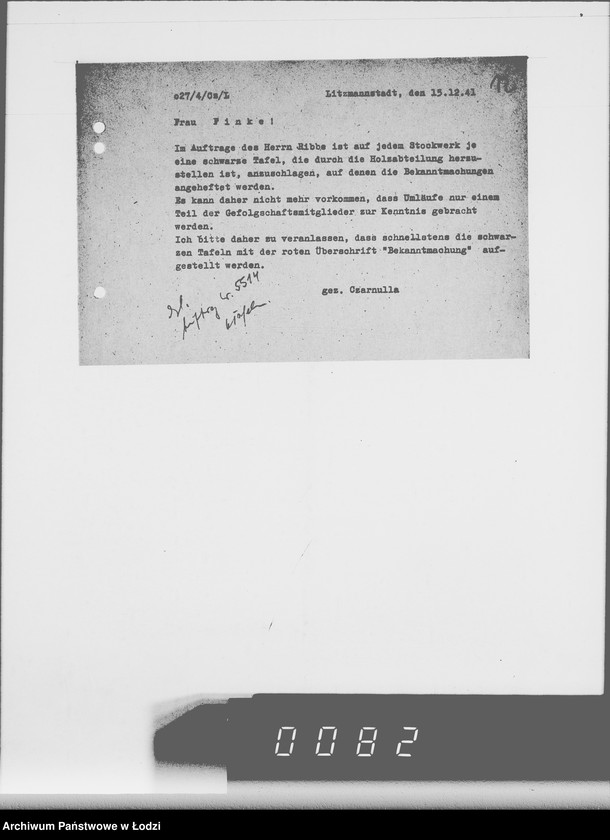 Obraz 16 z jednostki "[Zaświadczenia o zatrudnieniu i wykazy wydanych mebli biurowych dla oddziału osobowego]"