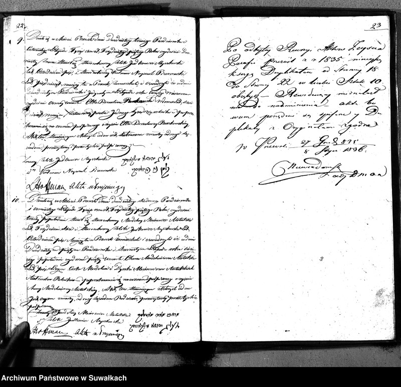 image.from.unit.number "Duplikatu Ksiąg Aktów Urodzonych, Umarłych i Zaślubionych Okręgu Przerośl na Rok 1835."