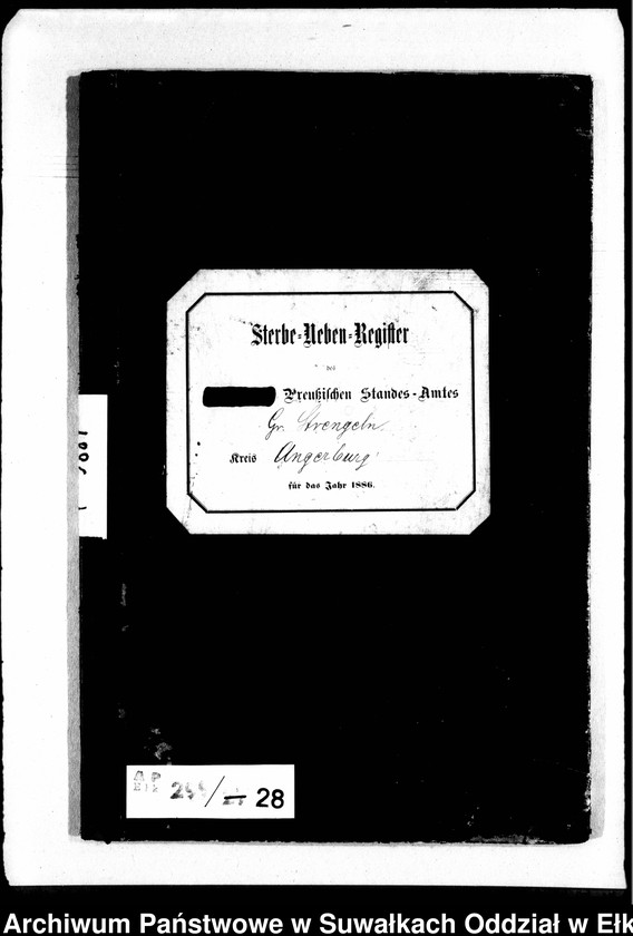 image.from.unit.number "Sterbe-Neben-Register des Preussischen Standes-Amtes Gr. Strengeln Kreis Angerburg"