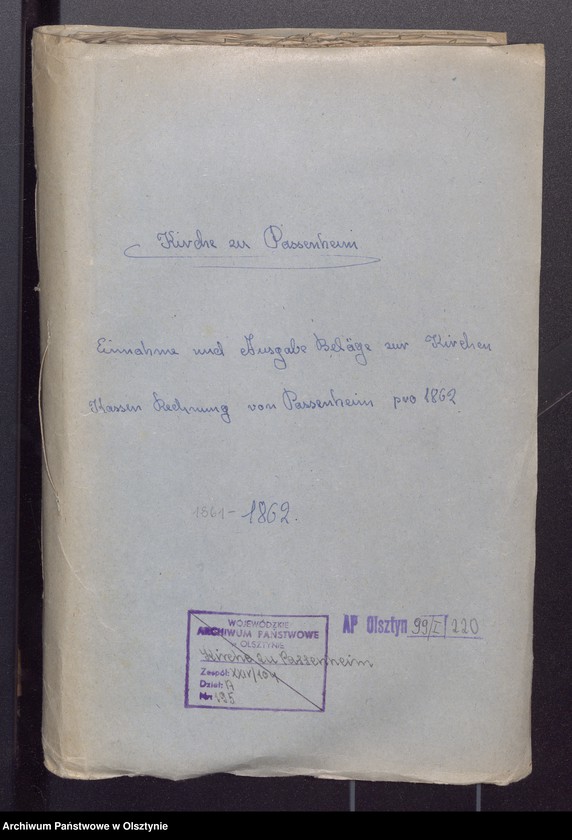 image.from.unit.number "Einnahme und Ausgabe Beläge zur Kirchen Kassen Rechnung von Passenheim pro 1862"