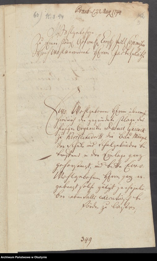 image.from.unit.number "Die Reparatur der Kirschsteindorfschen [Kiersztanowo] Organisten Wohnung"