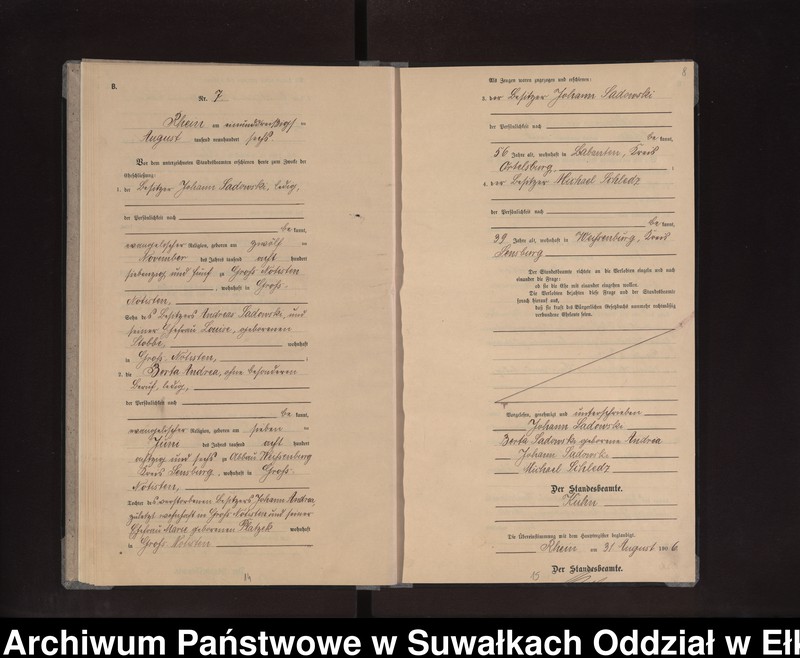 image.from.unit.number "Heirats-Neben-Register des Preussischen Standes-Amtes Rhein Kreis Lötzen"