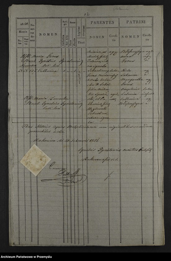 image.from.unit.number "[Odpisy ksiąg urodzeń, małżeństw, zgonów parafii rzymskokatolickiej Rakowiec (powiat Lwów) z 1850 roku]"