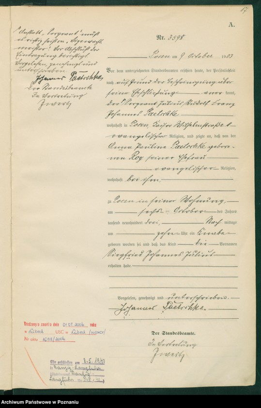 Obraz 18 z jednostki "Księga urodzeń tom VII"