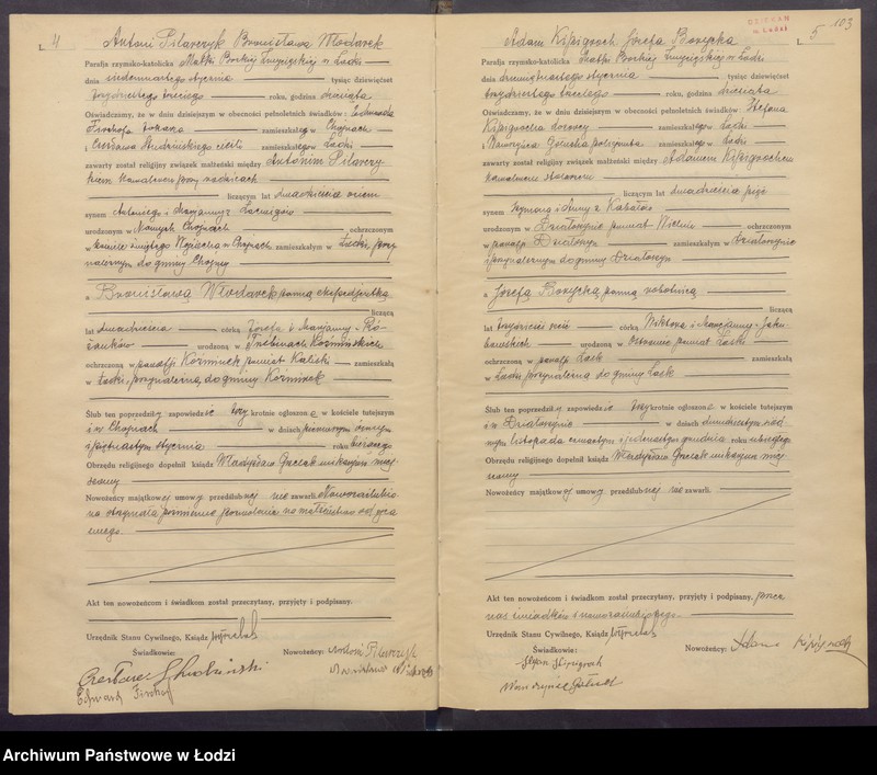 Obraz 5 z jednostki "Akta małżeństw"