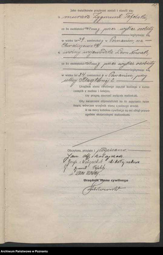 Obraz 15 z jednostki "Księga miejscowa małżeństw tom III [Rejestr główny małżeństw]"