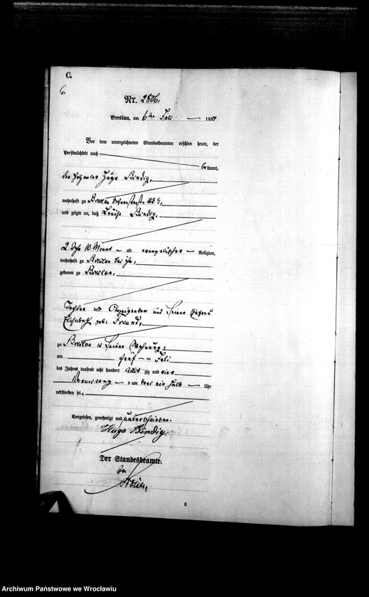 image.from.unit.number "Sterbe-Haupt-Register Breslau I 1884 Band 8"